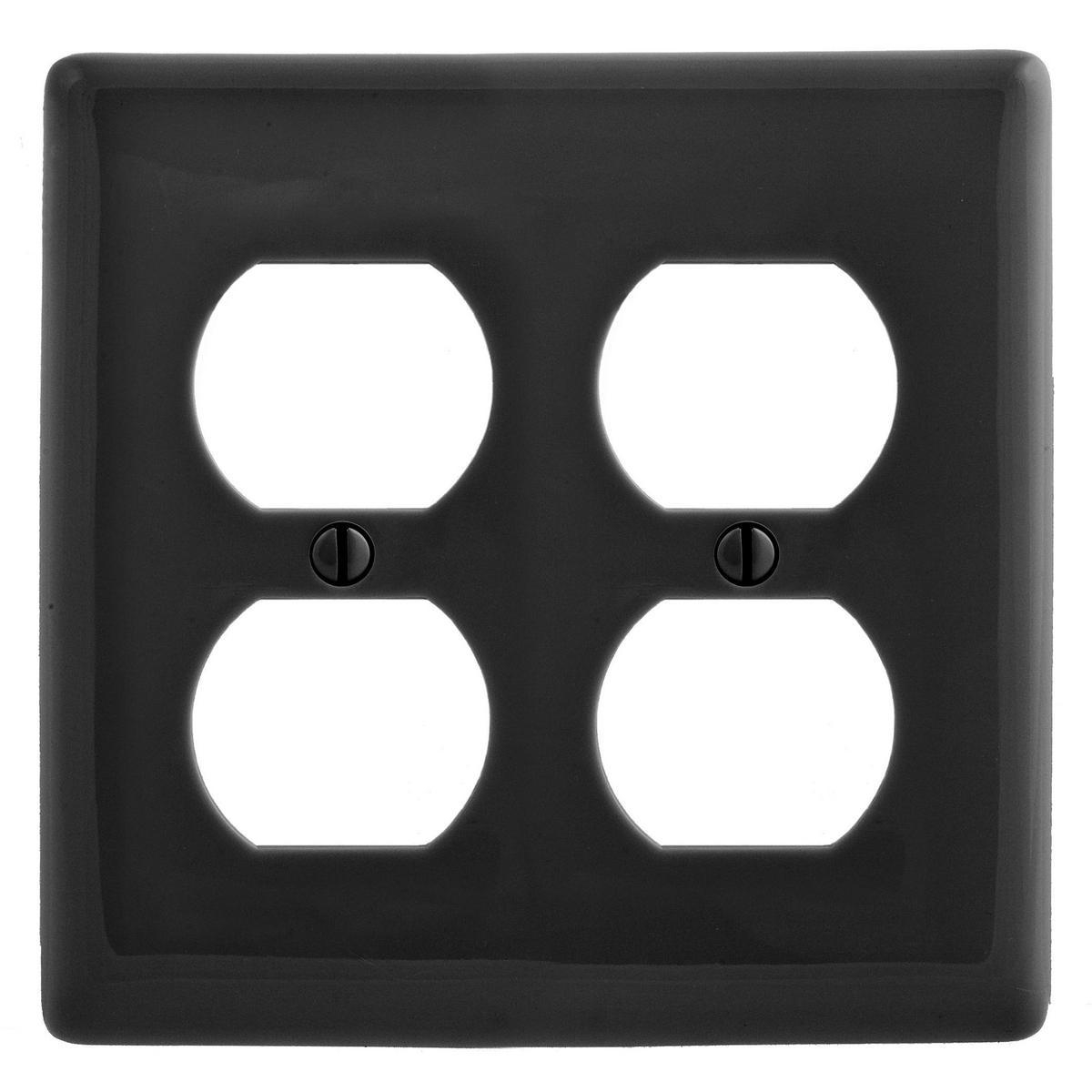 Product image for Cover plate receptacle duplex 2 gang black