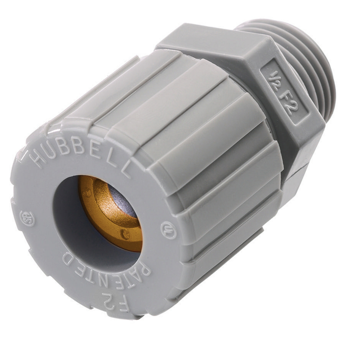 Product image for Connector cord straight male nylon grey/orange 1/2" NPT 0.13-0.19"