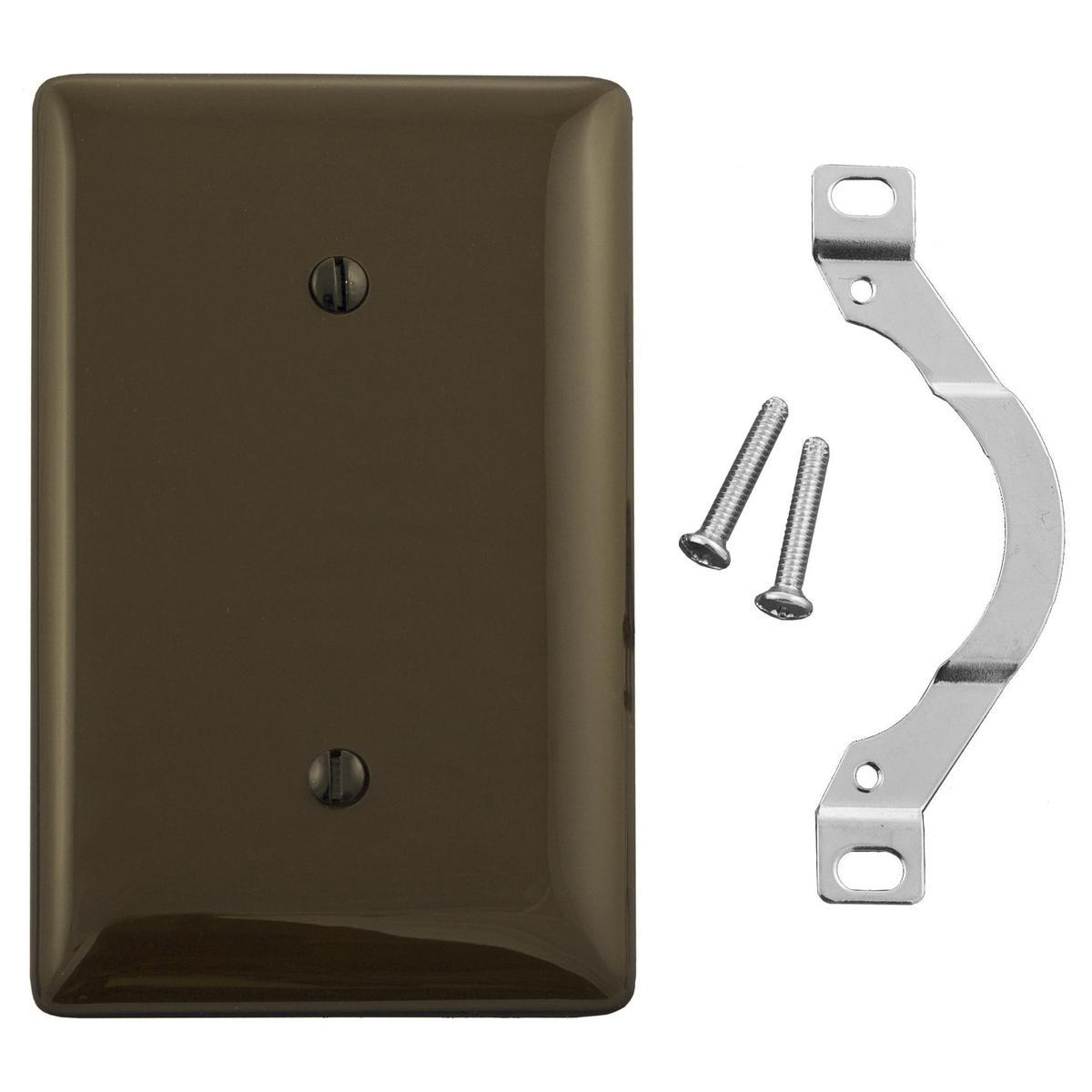Product image for Wallplate 1-gang blank strap mount nylon brown
