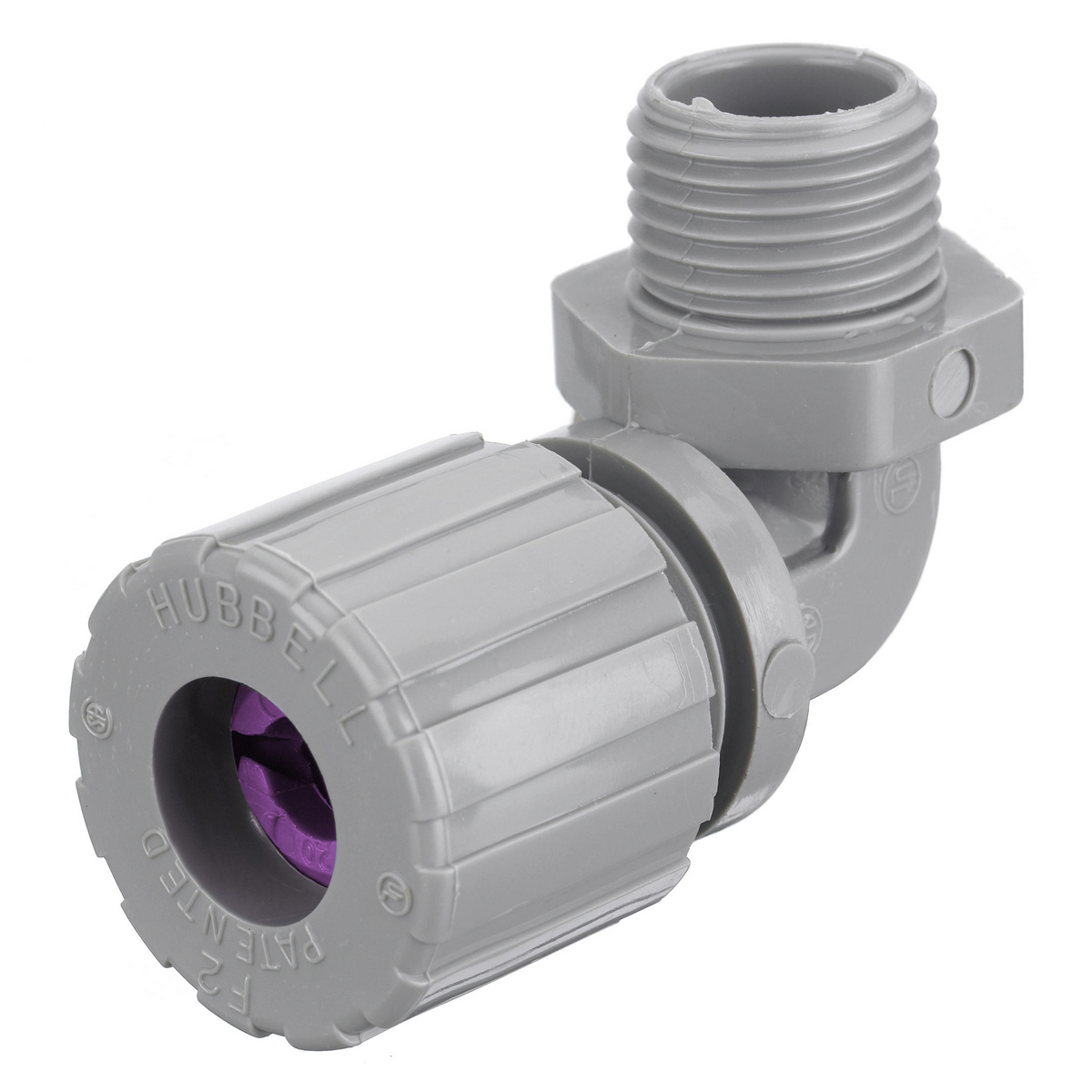 Product image for Connector cord 90.. male nylon grey/orchid 3/4" NPT 0.75-0.88"