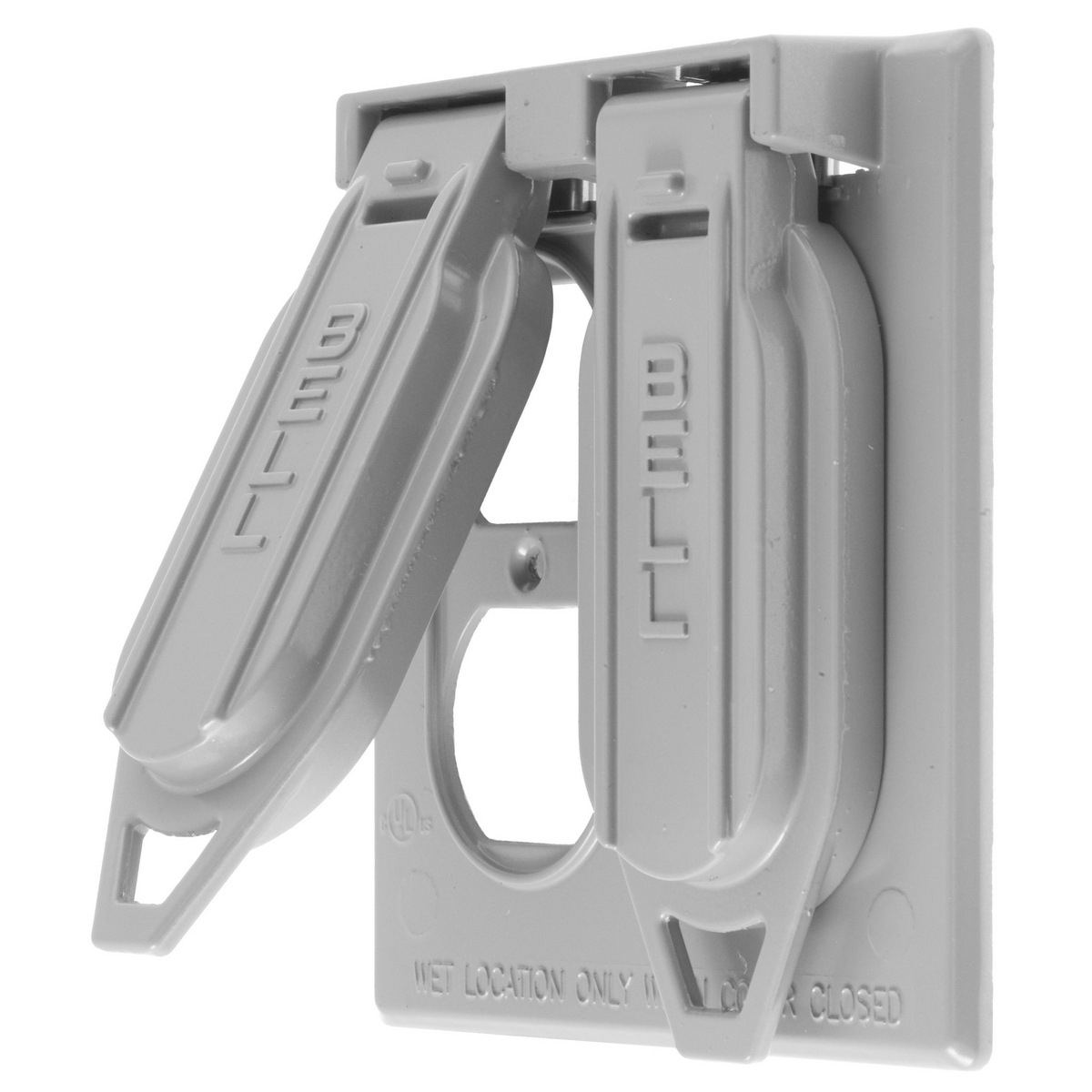 Product image for HUB RW51320 COVER 2GANG VERTICAL DUPLEX GREY WALLPLATE WP WEATHERPRF