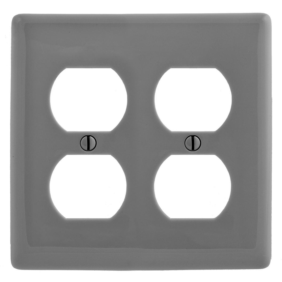 Product image for Cover plate receptacle duplex 2 gang grey
