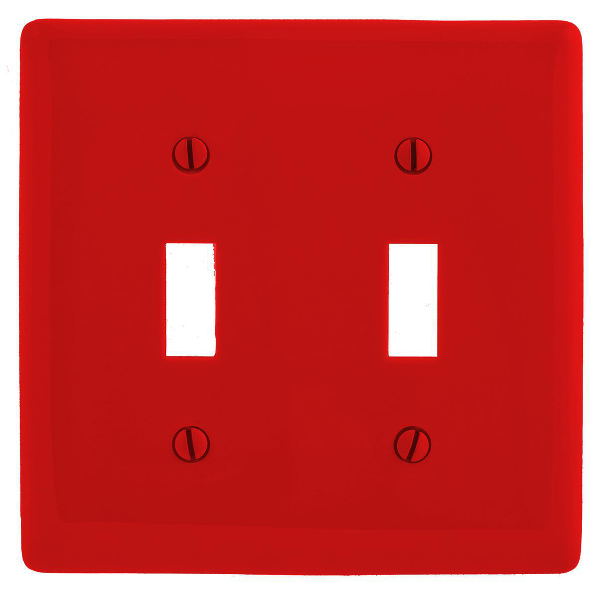 Product image for Wall plate 2gang nylon toggle plate red