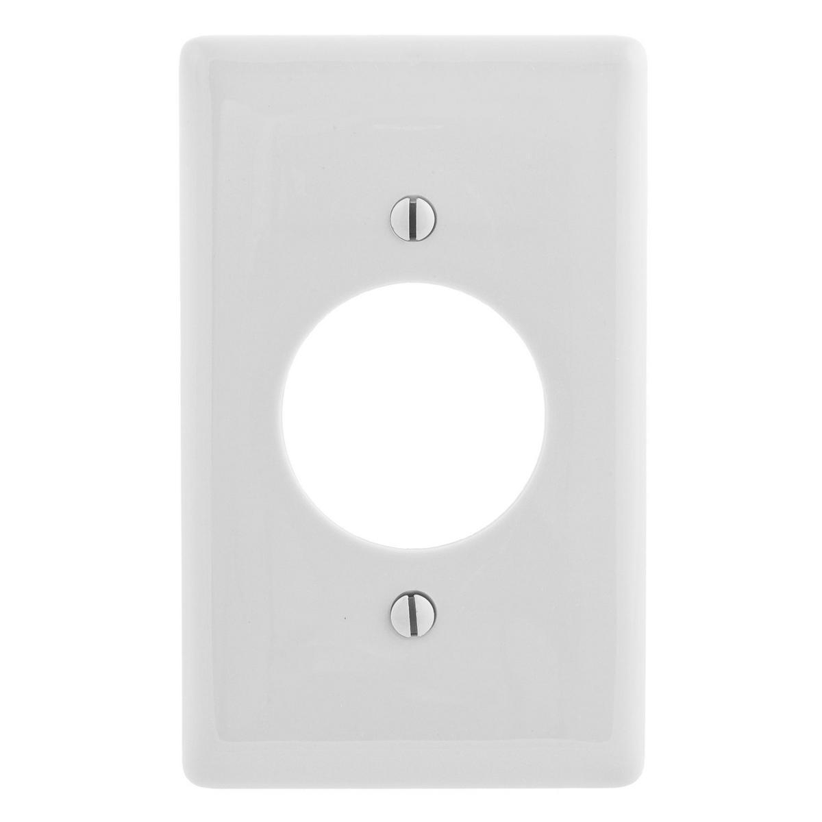 Product image for Wallplate 1-gang 1-receptacle nylon white 1.6"