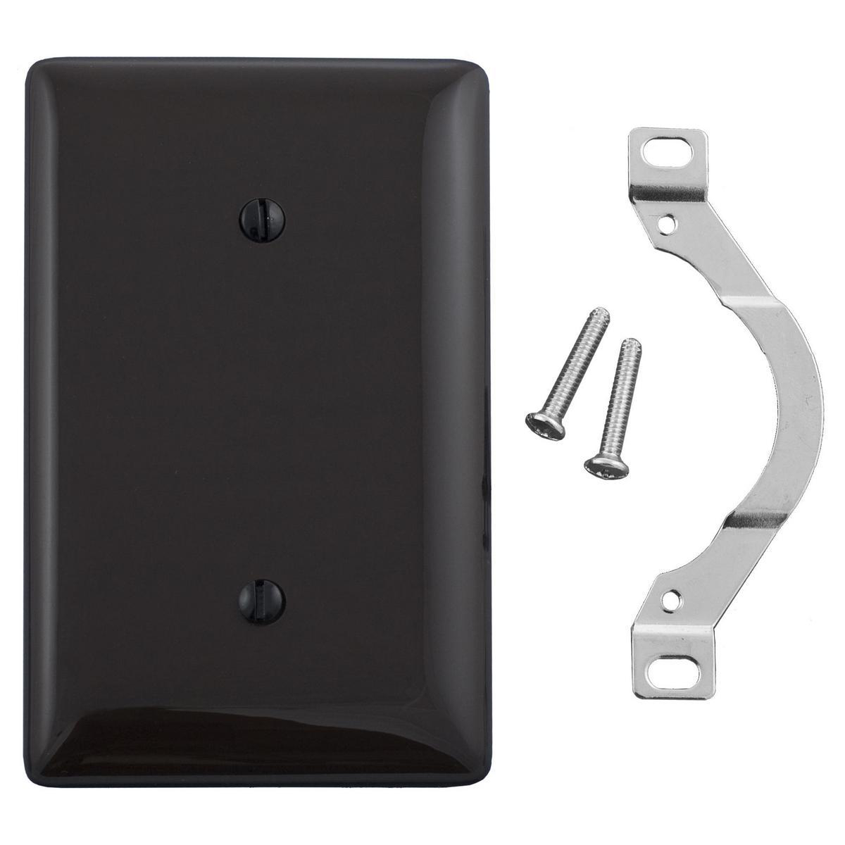 Product image for Plate wall 1-gang 1-blank strap-mount standard black