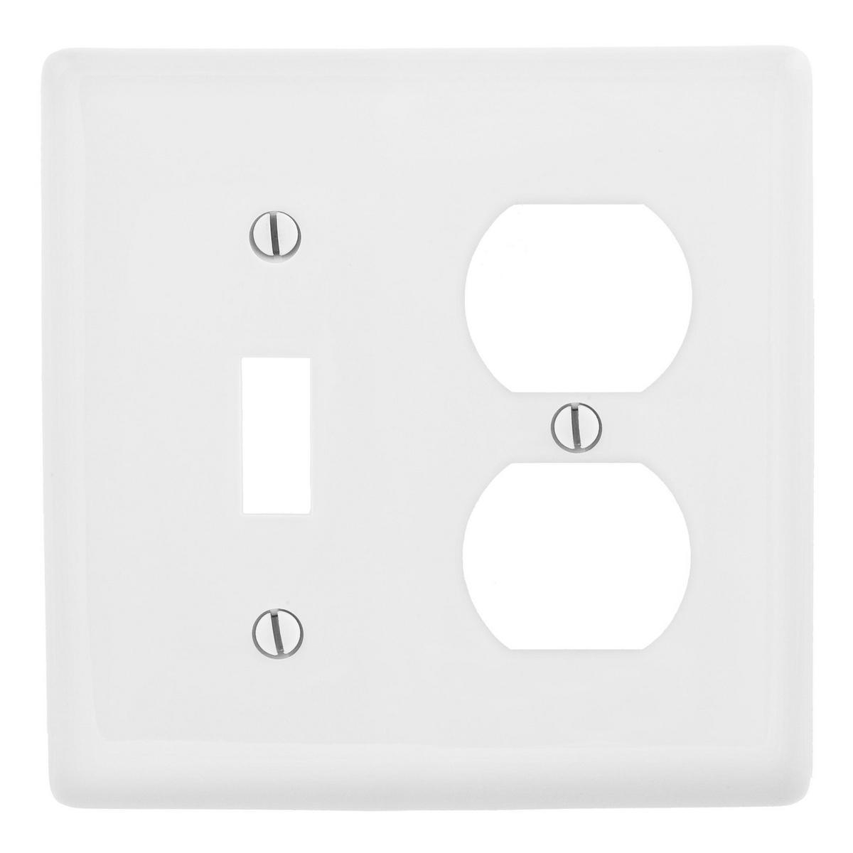 Product image for Wall plate 2gang nylon toggle/duplex combos wht