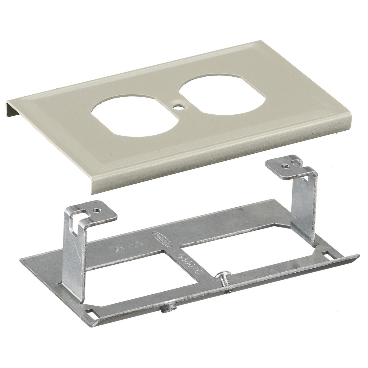 Product image for Cover duplex receptacle cold-rolled steel ivory