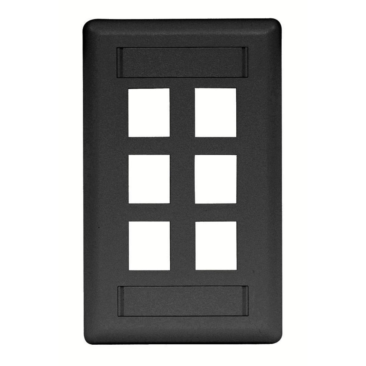 Product image for Faceplate rear-loading 1-gang 6-port black