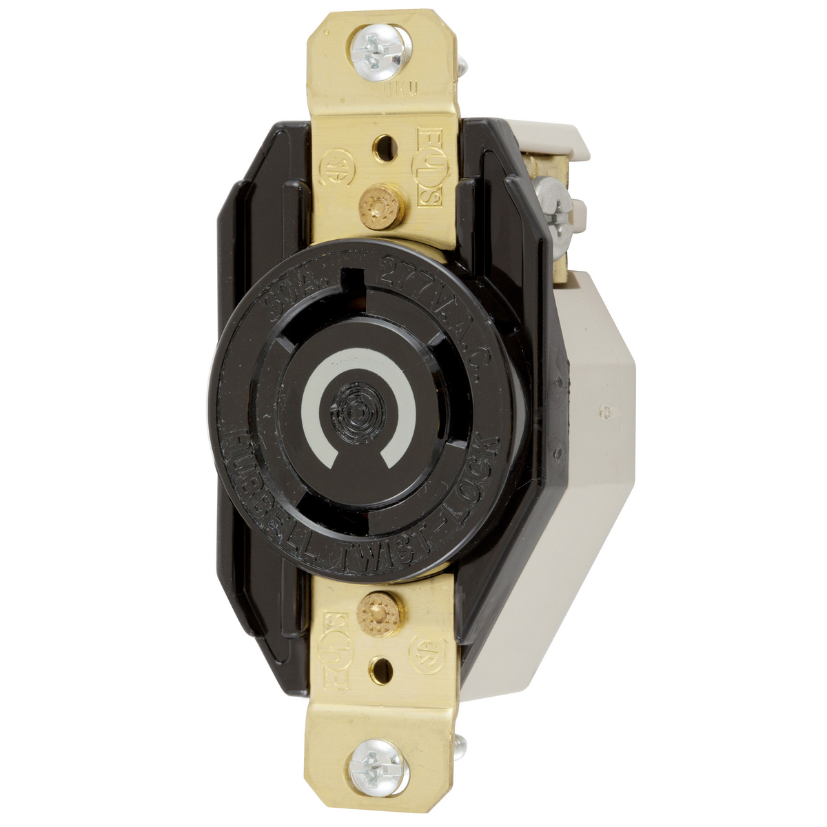 Product image for HUB HBL2630 RECEPTACLE 30A 277V TL 2P3W L7-30R BK LOCKING
