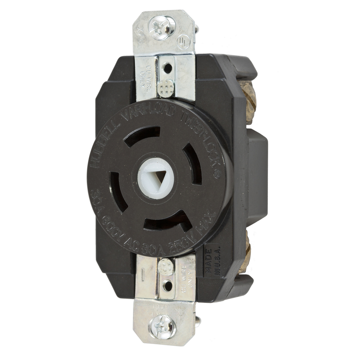 Product image for Receptacle variload twist-lock 4-pole 5-wire 30A 600V black