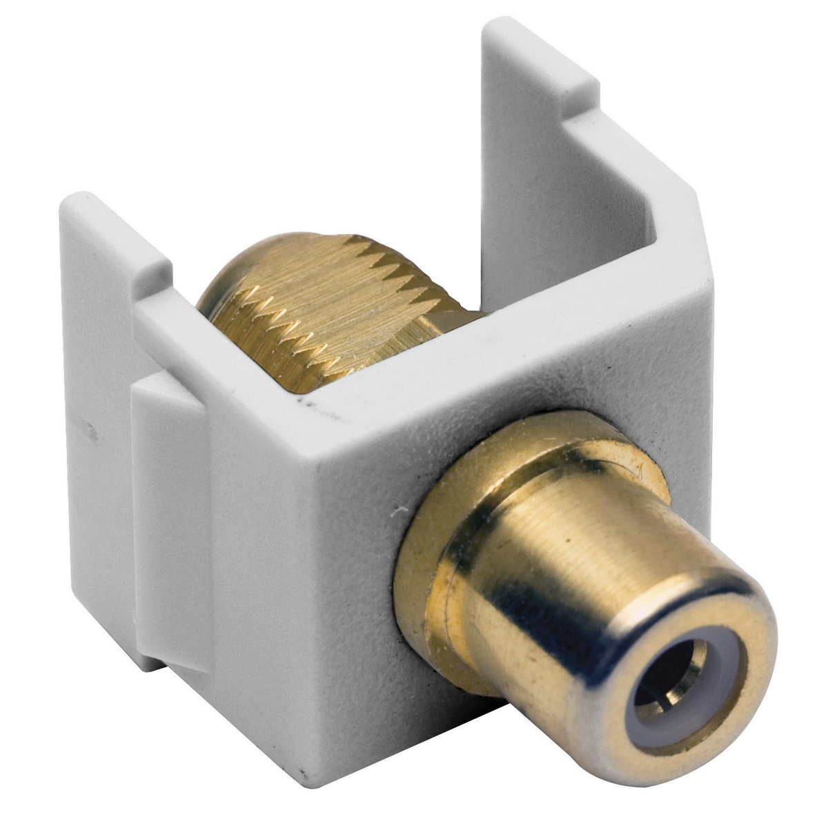 Product image for SNAP-FIT, RCA TO F-COUPLER,WH (MS90)