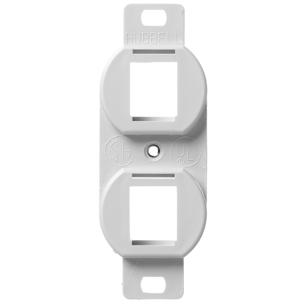 Product image for HUB BR106W DATA FRAME PLATE DUPLEX 2PORT WHITE PREMISE
