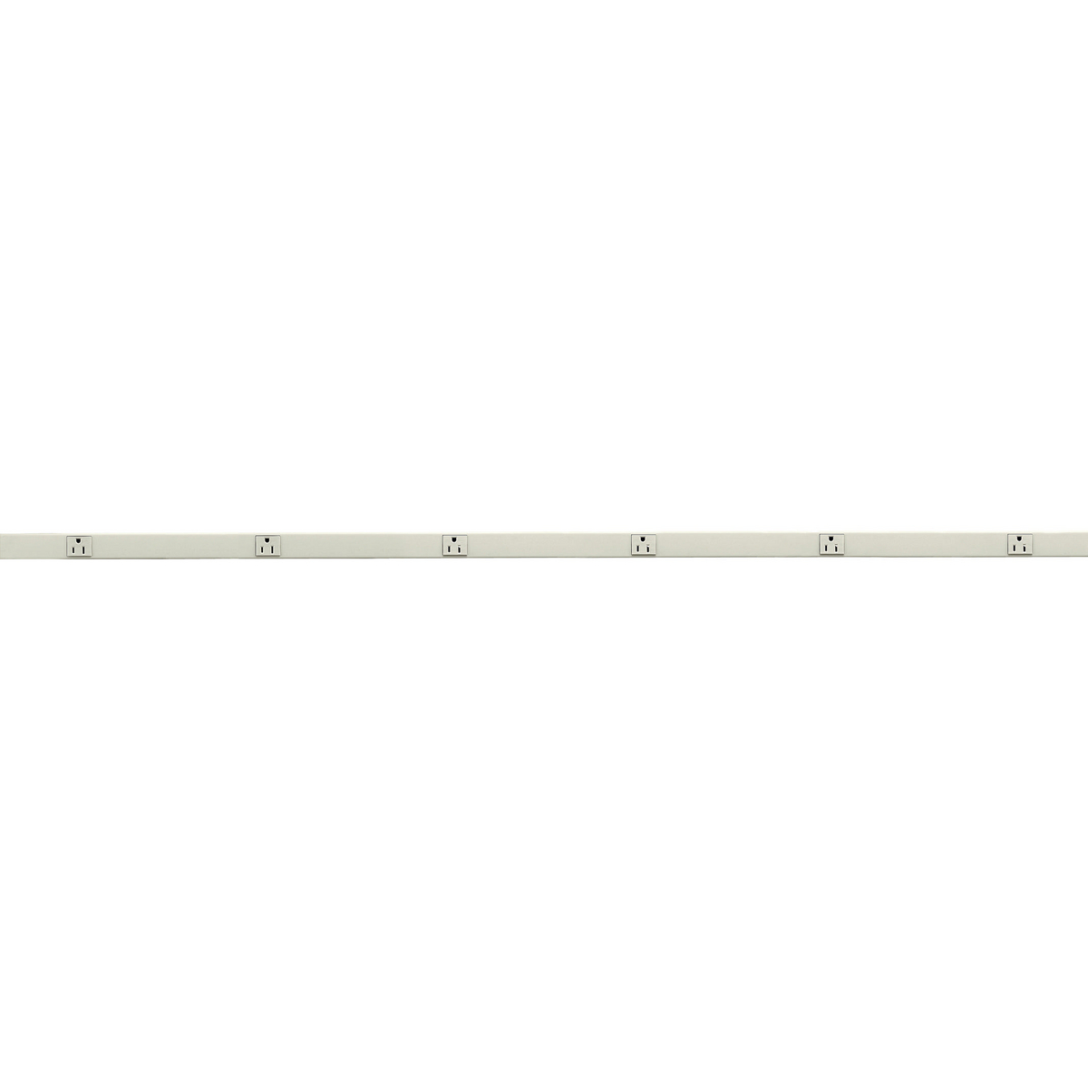 Product image for Pre-section 1-circuit 12" spacing 6-receptacle metal 15A ivory 6'