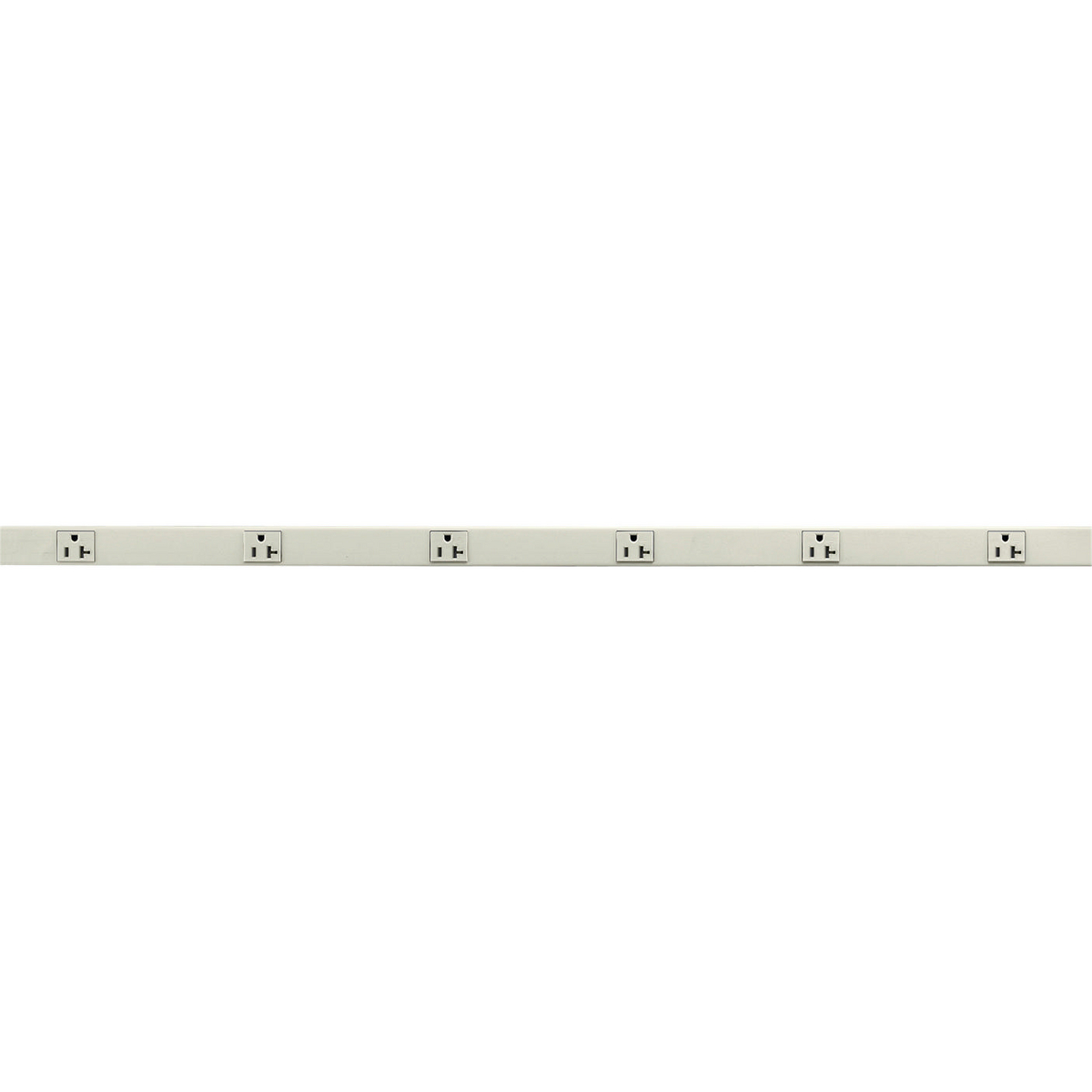 Product image for Pre-section 1-circuit 6" spacing 6-receptacle metal 20A ivory 3'