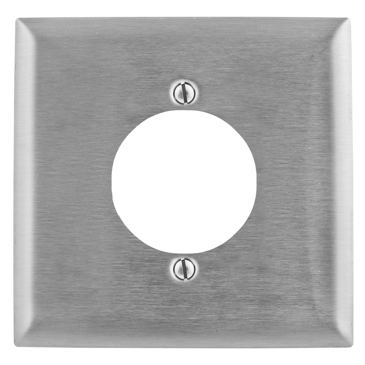 Product image for Wallplate 2-gang 1-receptacle 304SS 2.15" hole
