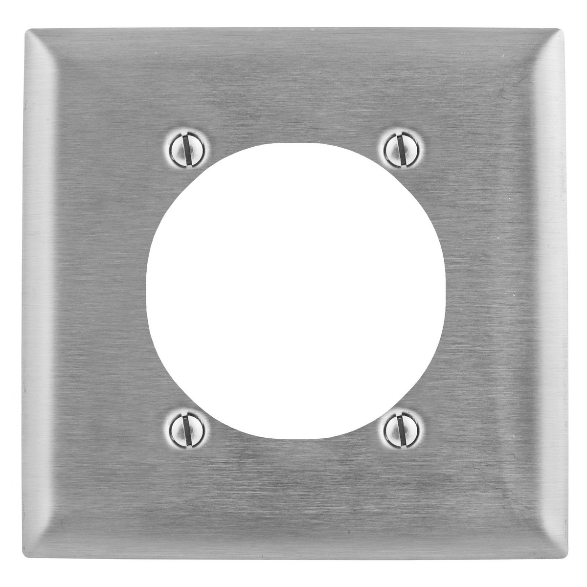 Product image for Wallplate 2-gang 1-receptacle 304SS 2.66" hole