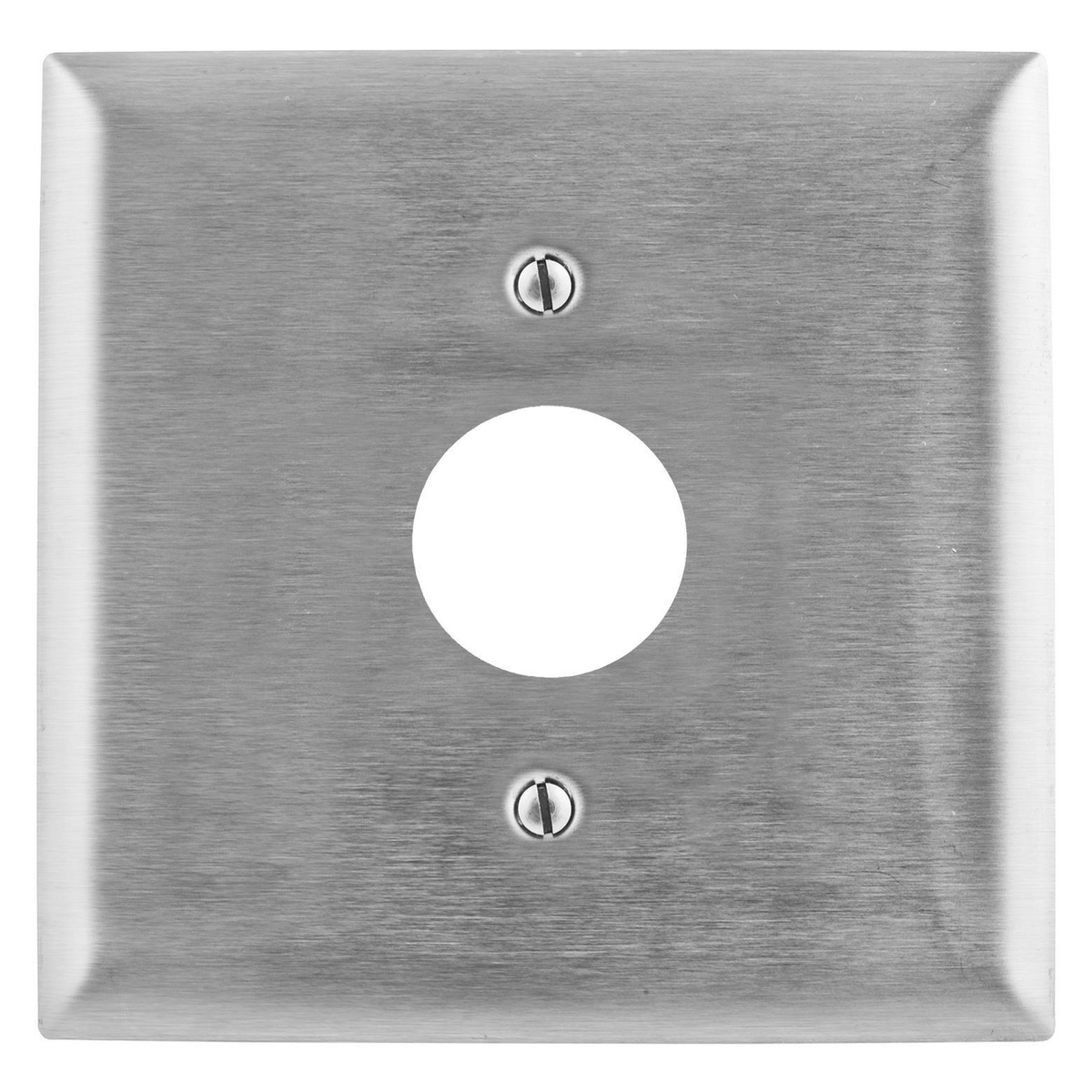 Product image for Wallplate 2-gang 1-receptacle 304SS 1.4" hole