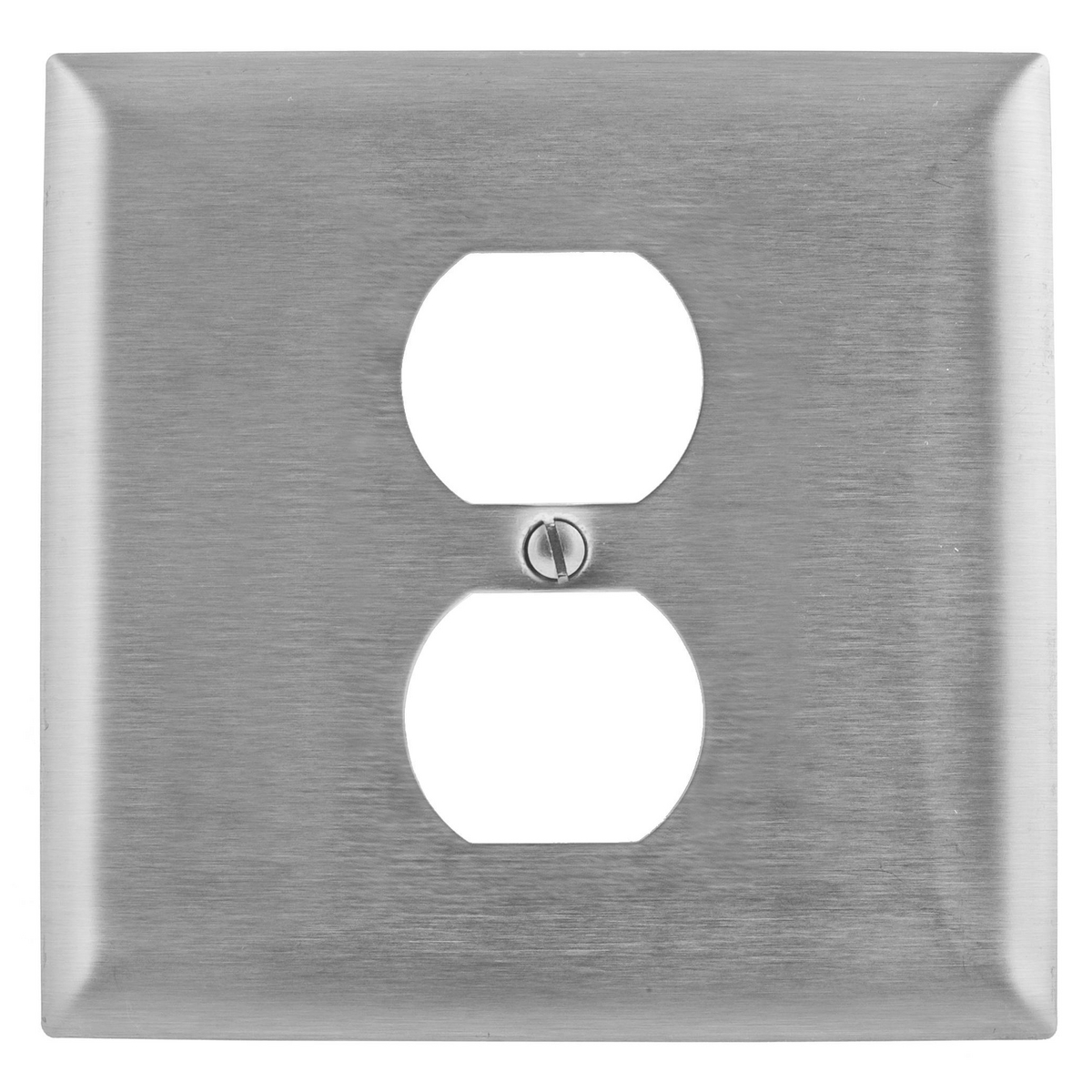 Product image for Wallplate 2-gang 1-duplex 304SS