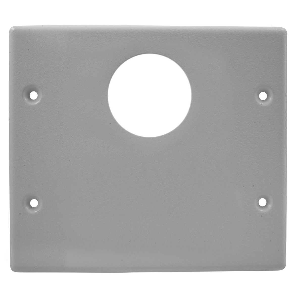 Product image for Plate 2-gang 1-round receptacle & 1-blank opening steel grey