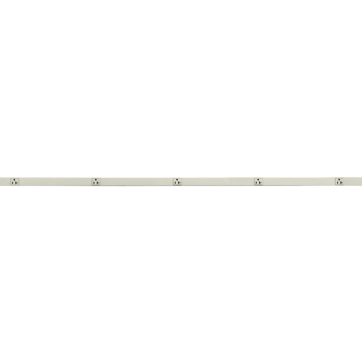 Product image for Pre-section 1-circuit 12" spacing 5-receptacle metal 20A ivory 5'