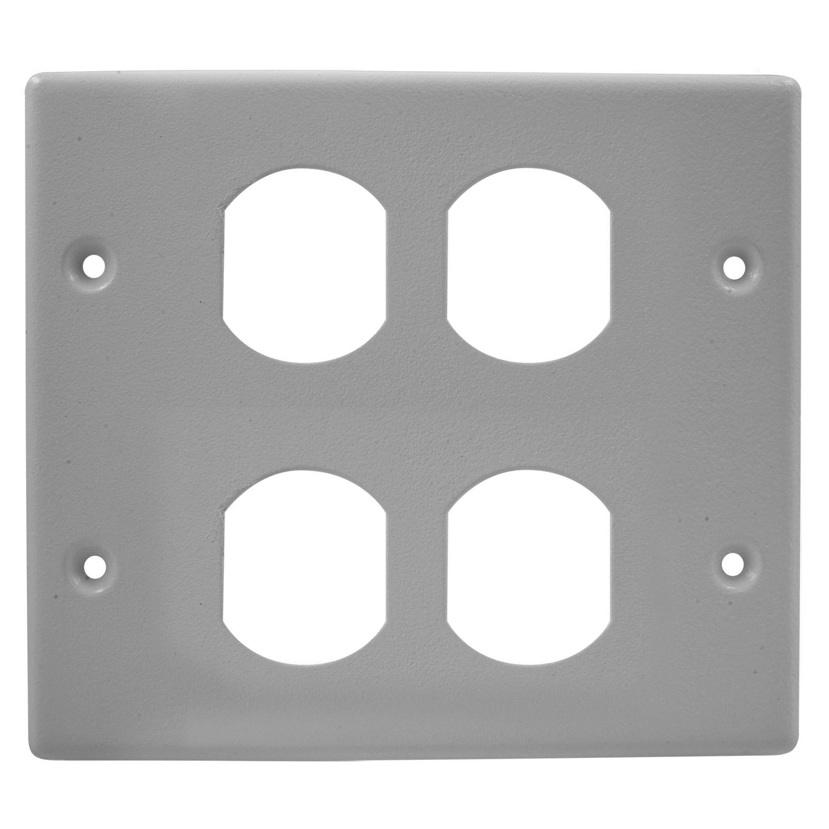 Product image for Plate cover 2-gang 2-duplex receptacle steel grey