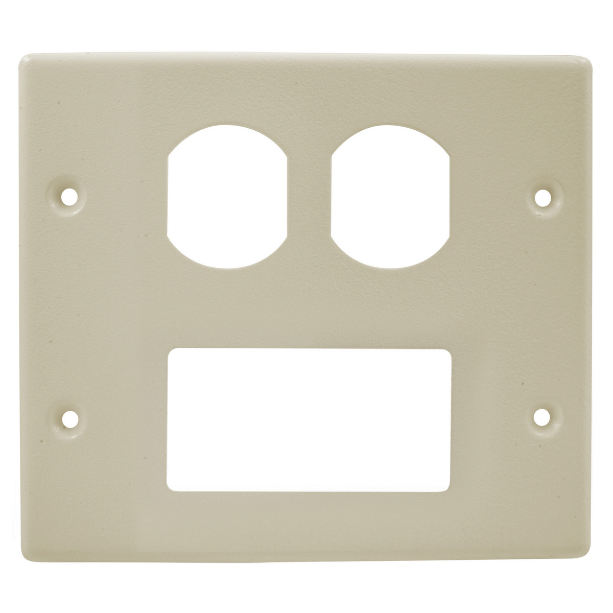 Product image for Plate cover 2-gang 1-duplex receptacle & 1-receptacle steel ivory