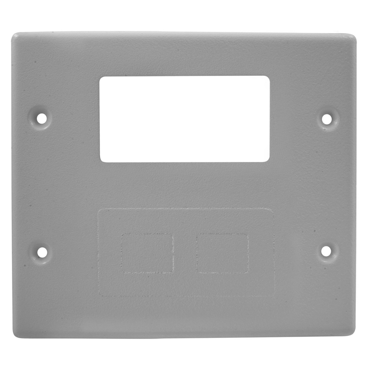 Product image for HUB HBL4747RFGY RACEWAY PLATE 2GANG 1 MODULAR/ 1 BLANK METAL HBL4750 SERIES GREY