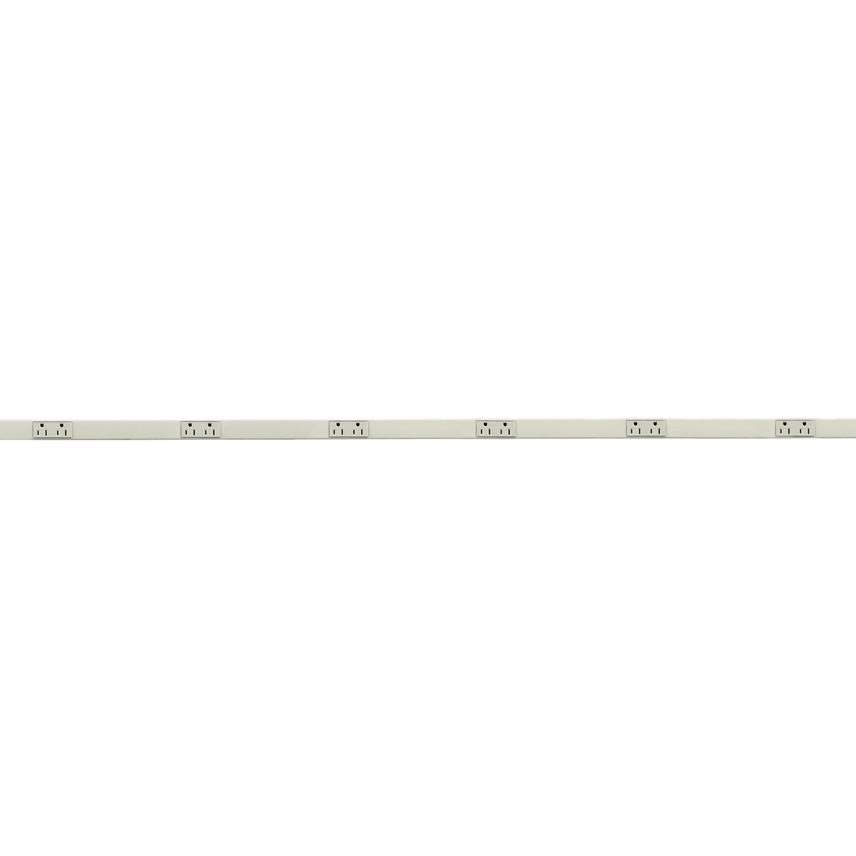 Product image for Pre-section 2-circuit 12" spacing 6-receptacle metal 15A ivory 6'