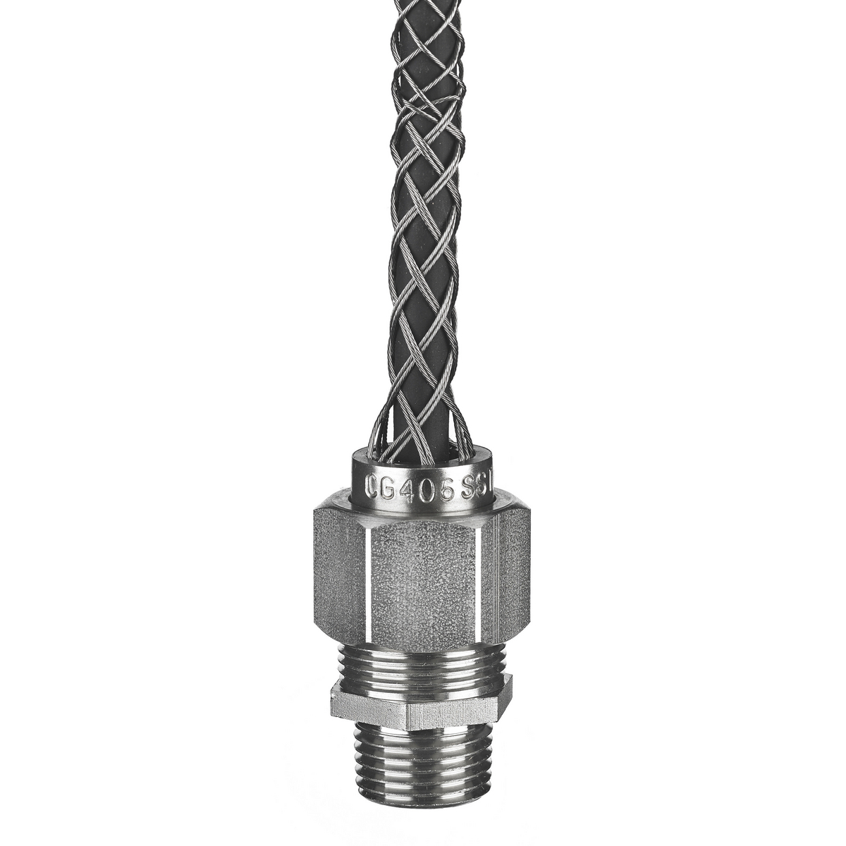 Product image for HUB CG612SST CONNECTOR SR STSTEEL 3/4" MALE WIRE MESH CONN .625"-.750"