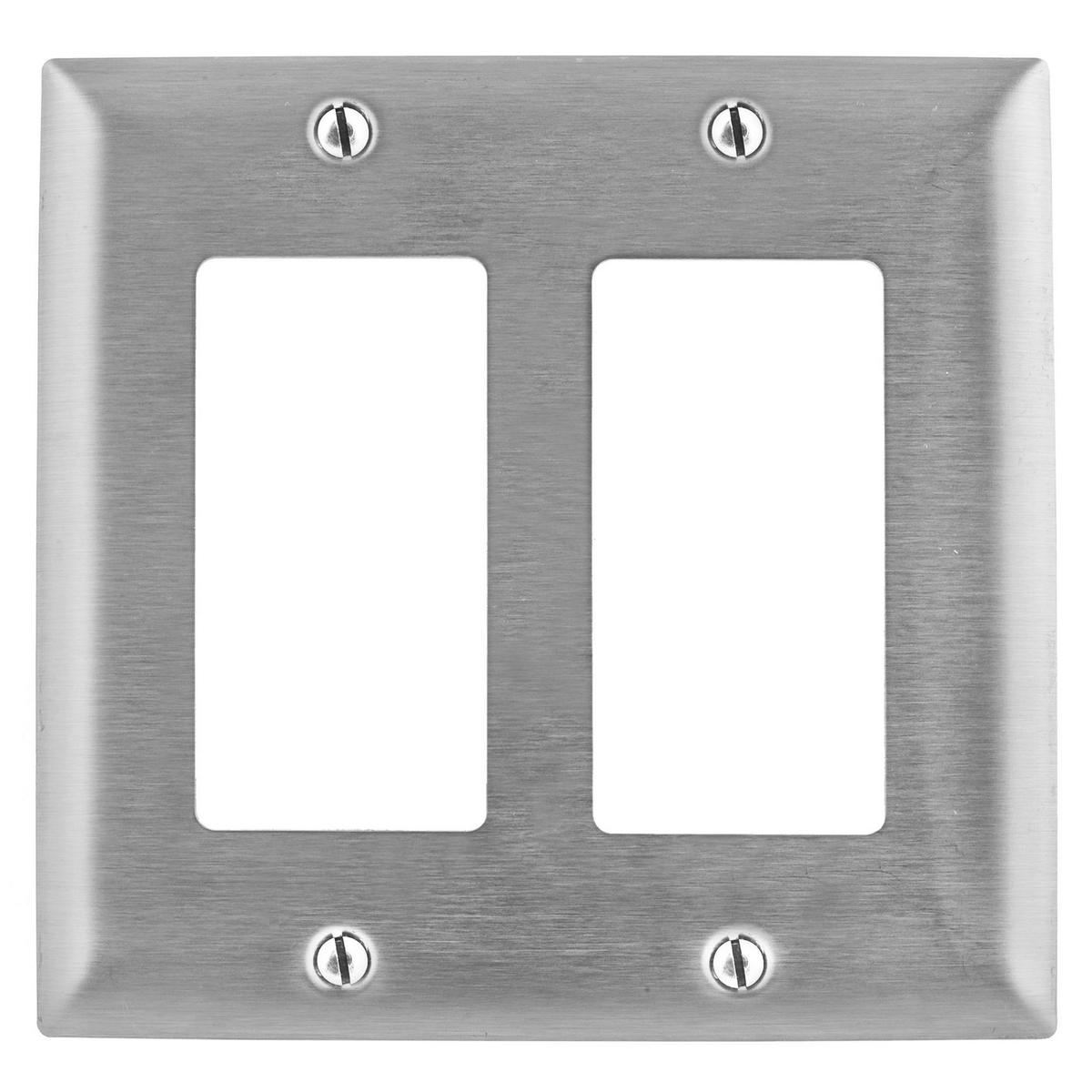 Product image for Wallplate jumbo 2-gang 2-decorator 304SS