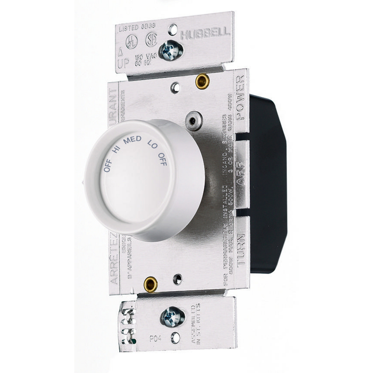 Product image for Control fan 3-speed 1-pole 1.5A 120V ivory/white