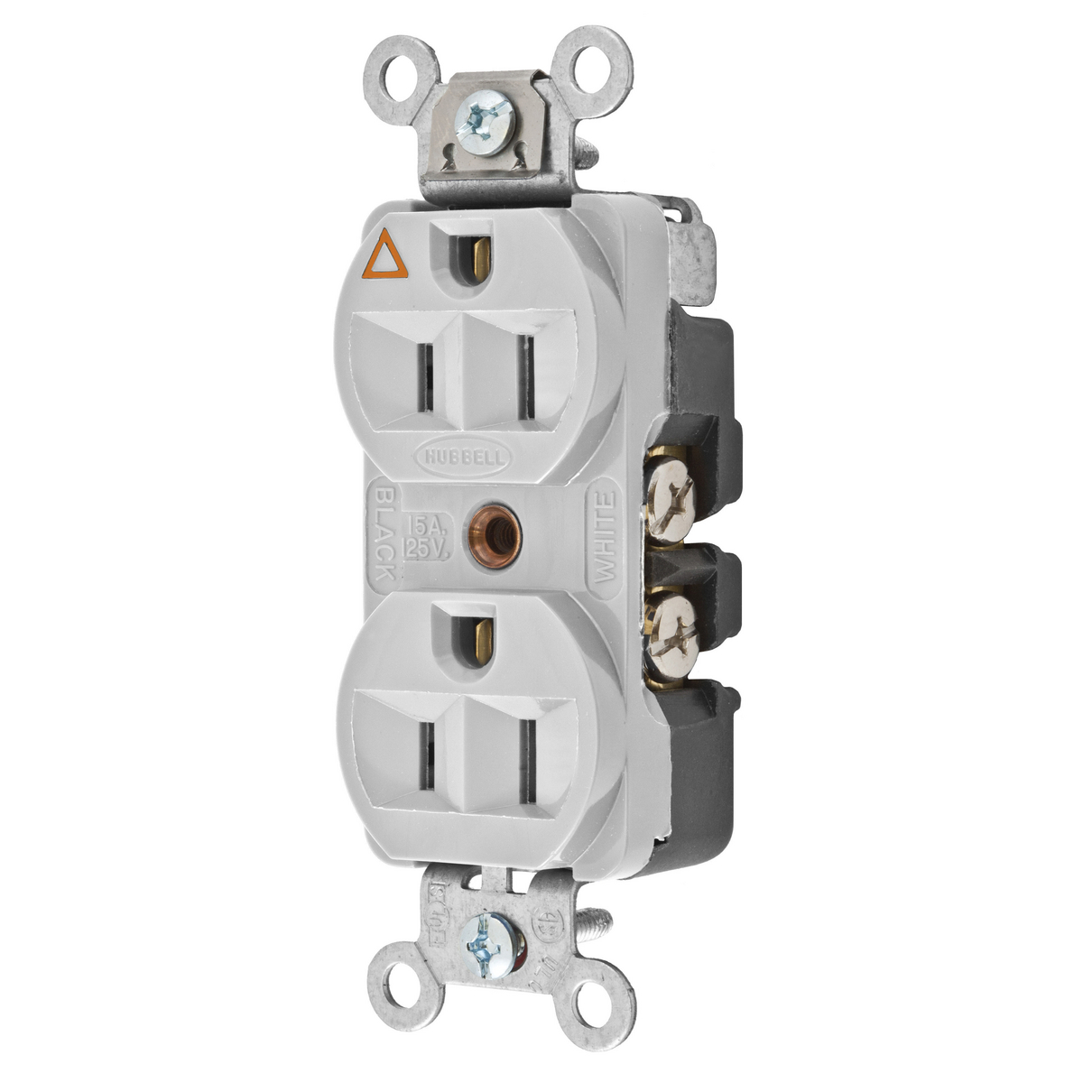 Product image for Receptacle duplex flush nyl 2P3W 15A 5-15R white