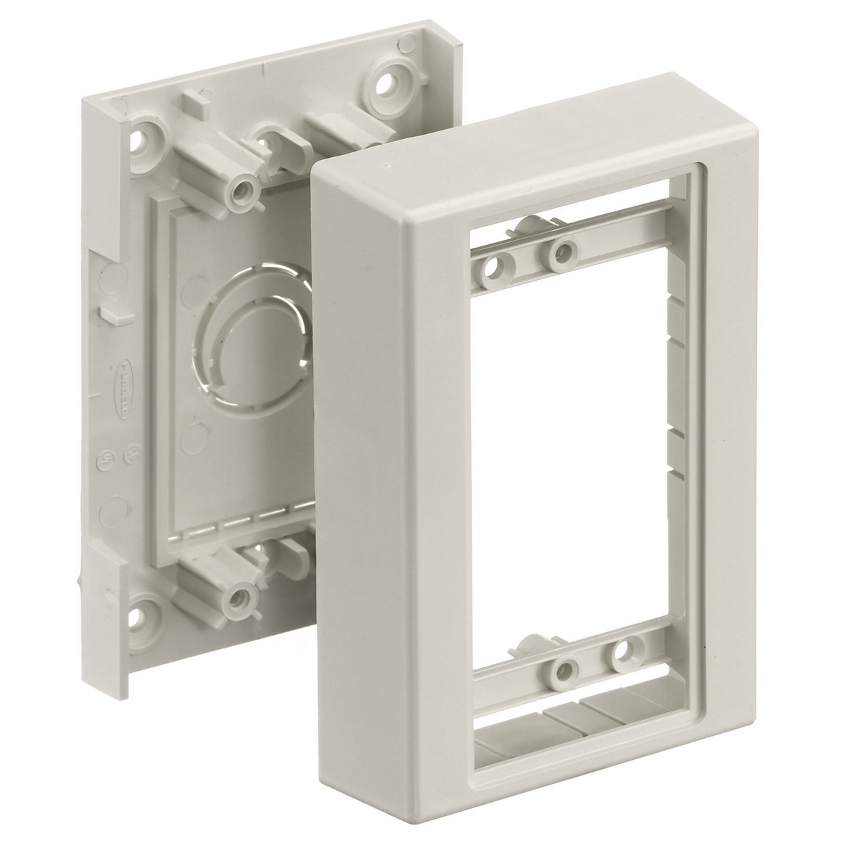 Product image for HUB PT12LPB BOX 1GANG LOW PROFILE P SERIES OFFICE WHITE 4.90"X3.25"X1.63" NON LATCHING