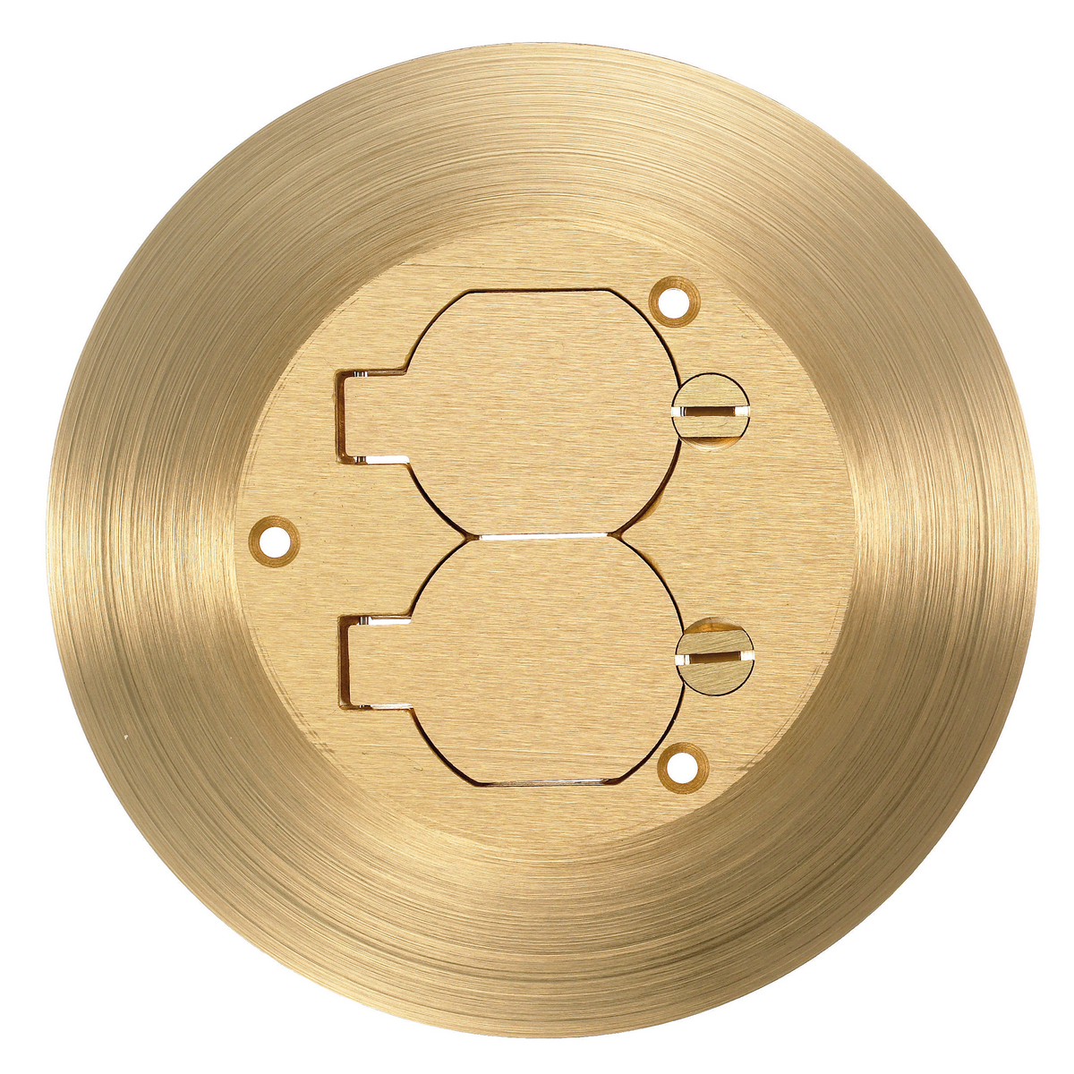 Product image for HUB SF3925 BOX FLOORBOX COVER FLANGE COMBO RECEPTACLE BRASS