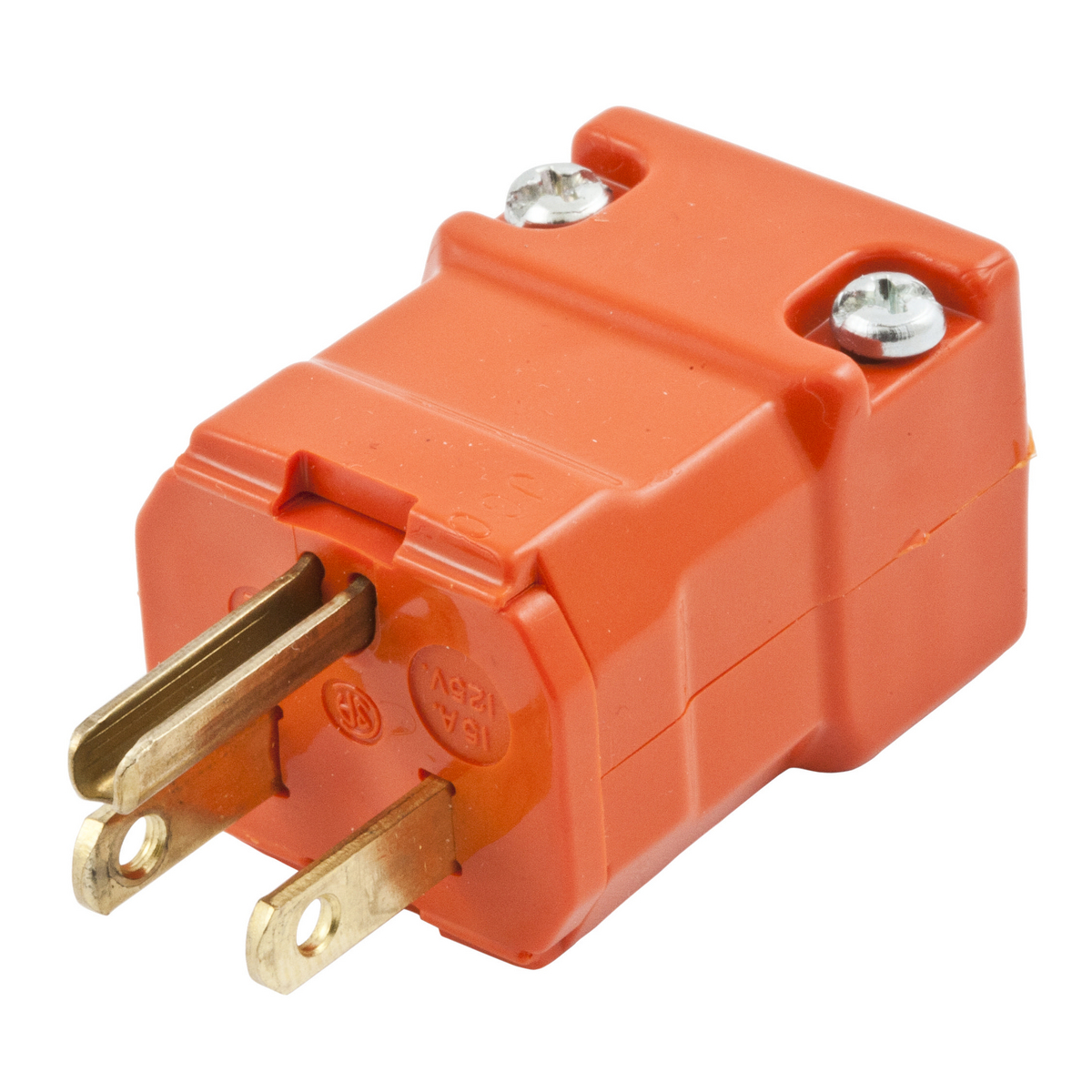 Product image for Plug valise 2-pole 3-wire NEMA 5-15P 15A 125V orange