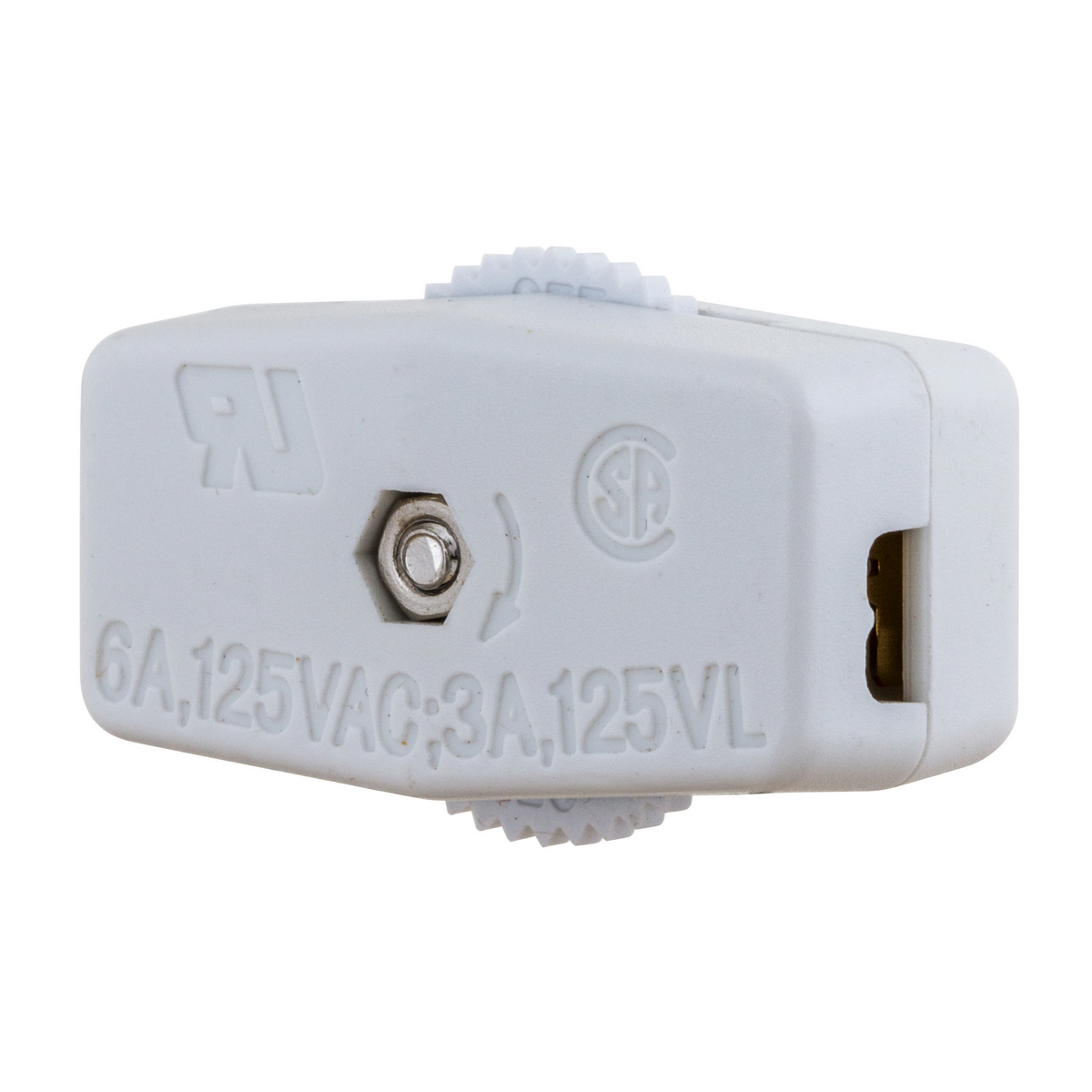 Product image for CORDSWITCH, 6A 125V, MINI, WHITE (MS90)