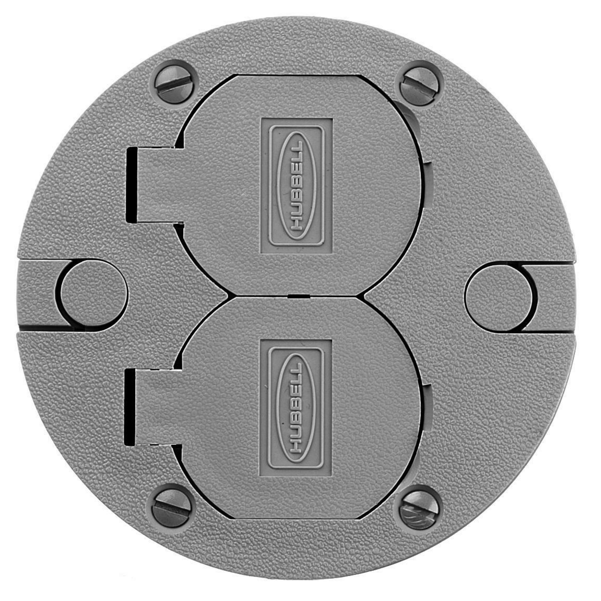 Product image for Cover round flush duplex plastic for poke-through grey