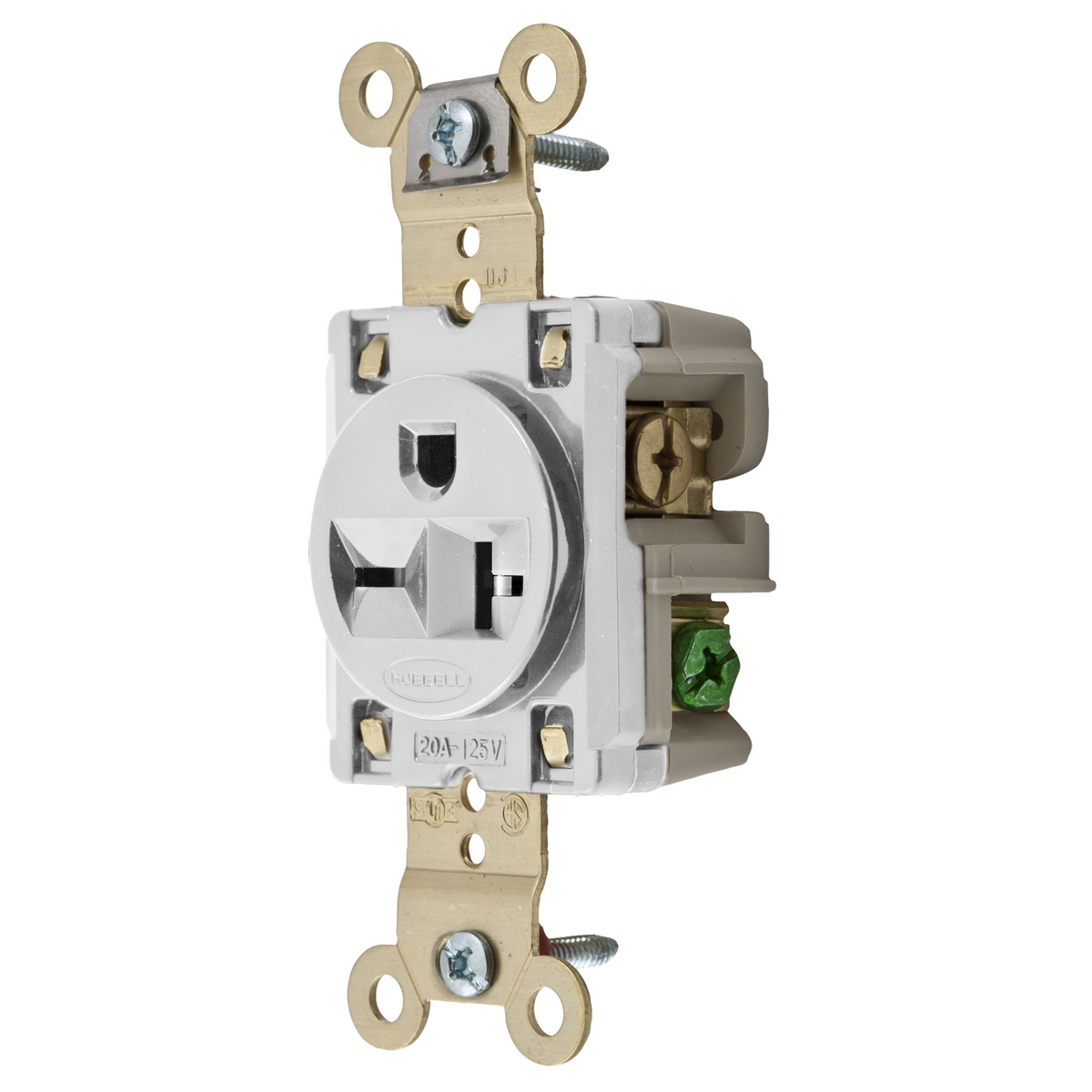 Product image for Receptacle single specification grade 2HP NEMA 6-20R 20A 250V white