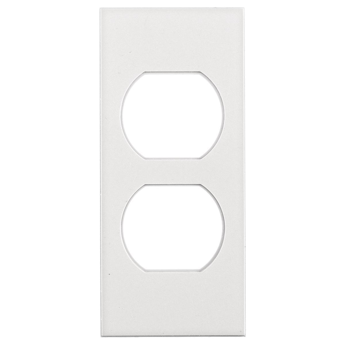Product image for Plate face snap-in duplex PVC white
