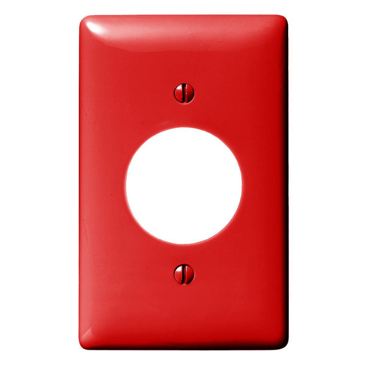 Product image for Wallplate 1-gang 1-receptacle nylon red 1.6"