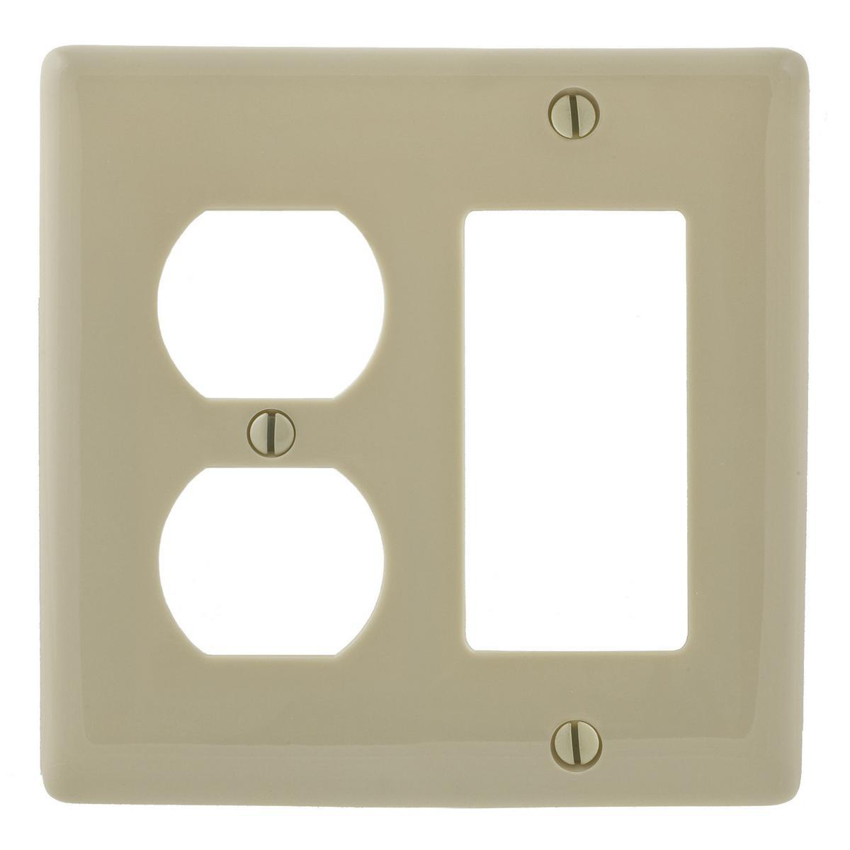 Product image for Wallplate 2-gang 1-duplex 1-decorator nylon ivory