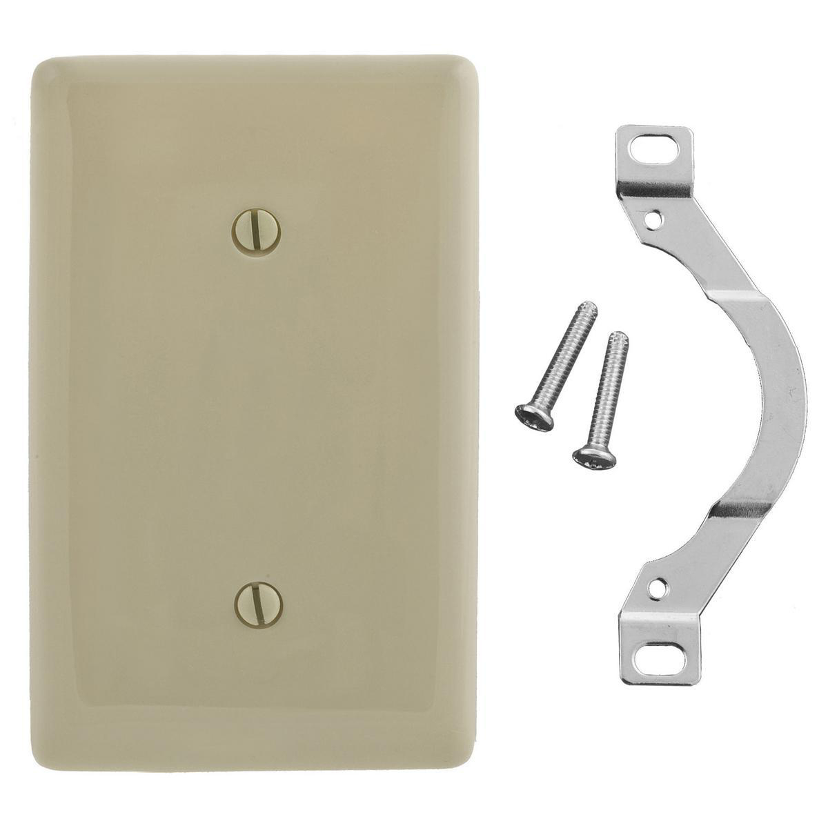 Product image for Wall plate 1gang nylon mounted blank plate ivory
