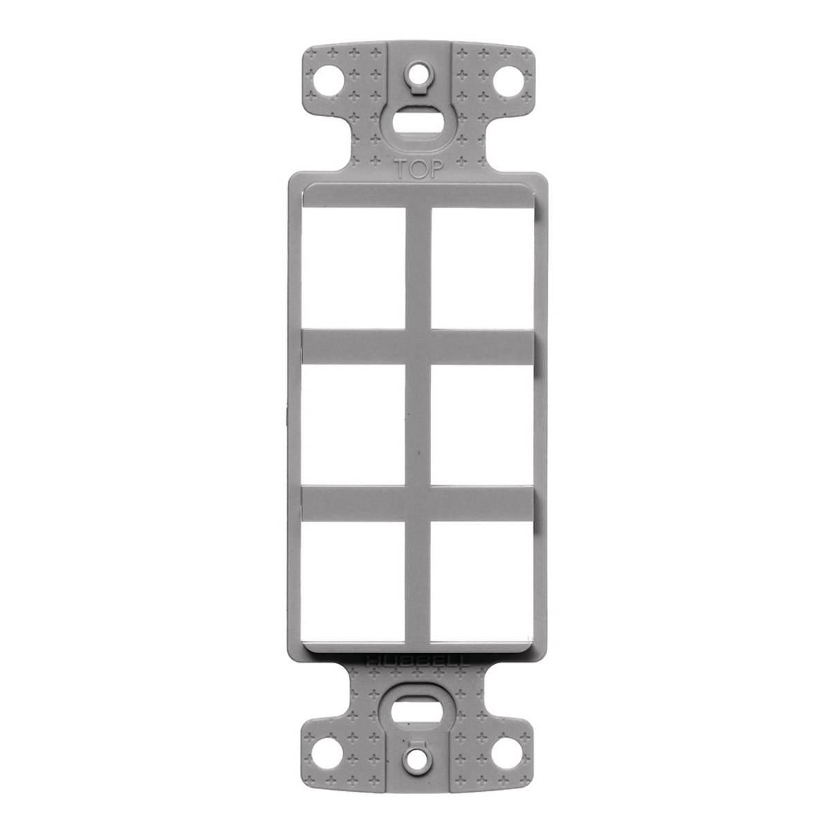 Product image for PLATE, DECORATOR KEYSTONE FRAME,6PORT,GY