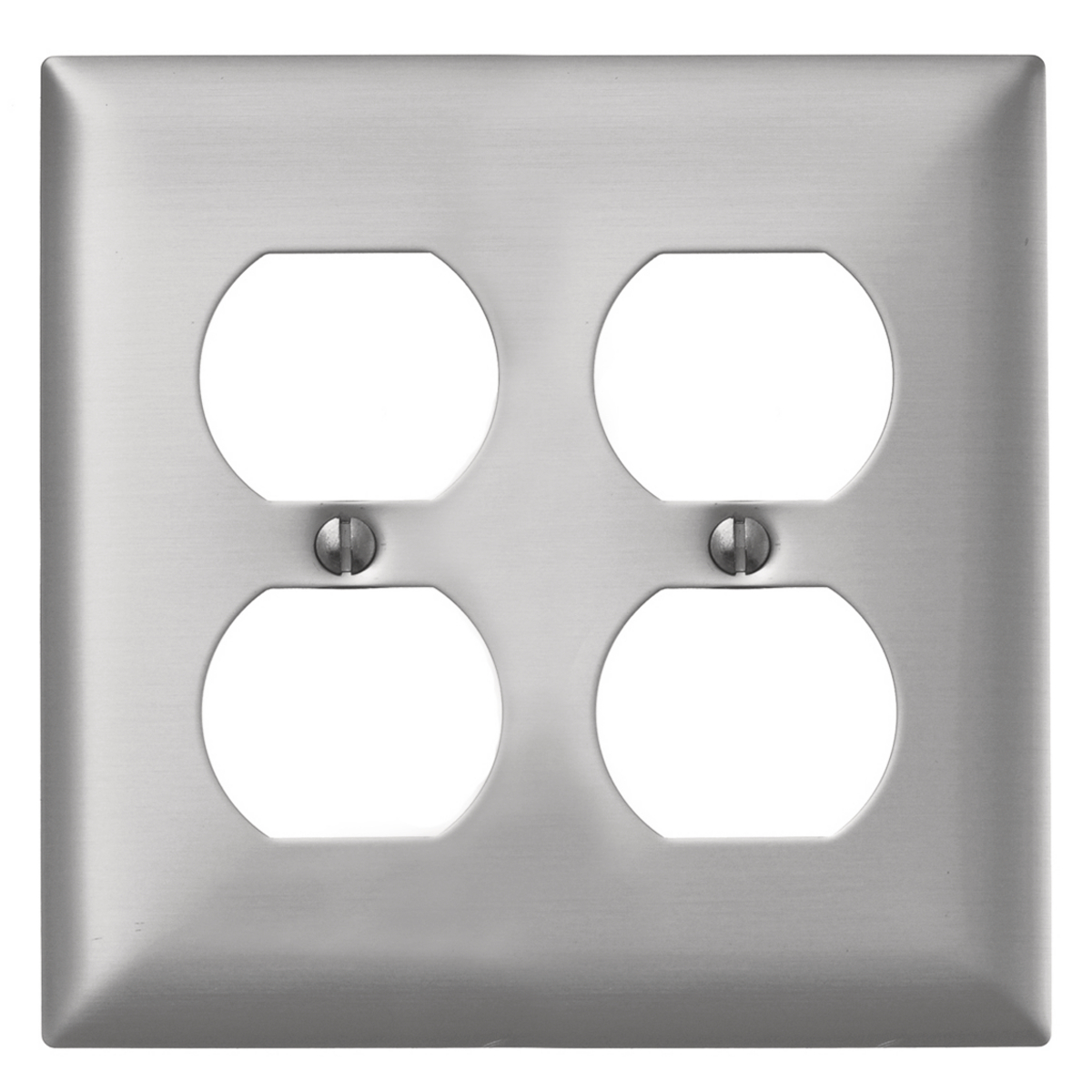 Product image for Wallplate 2-gang 2-duplex aluminium