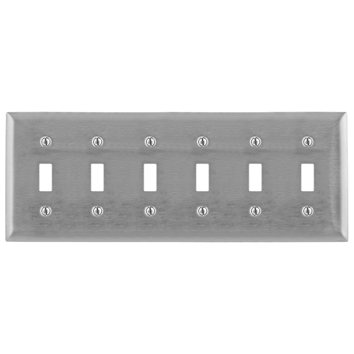 Product image for Wall plate 6gang ss toggle plate satin