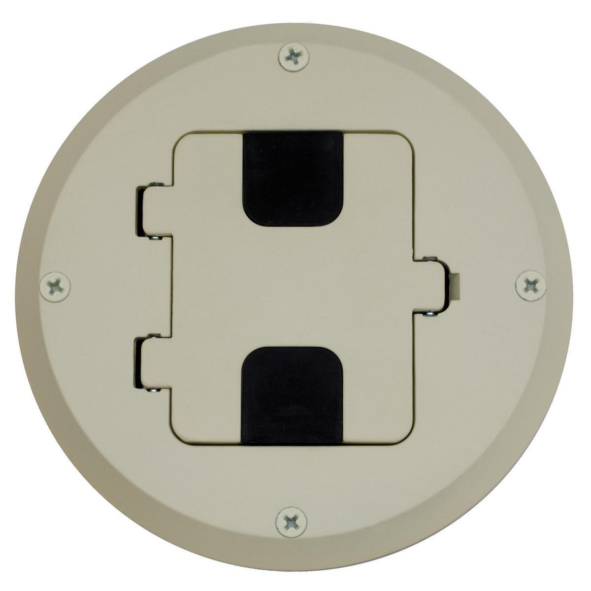 Product image for Floor box wood duplex rcpt alu 125V 15A almond