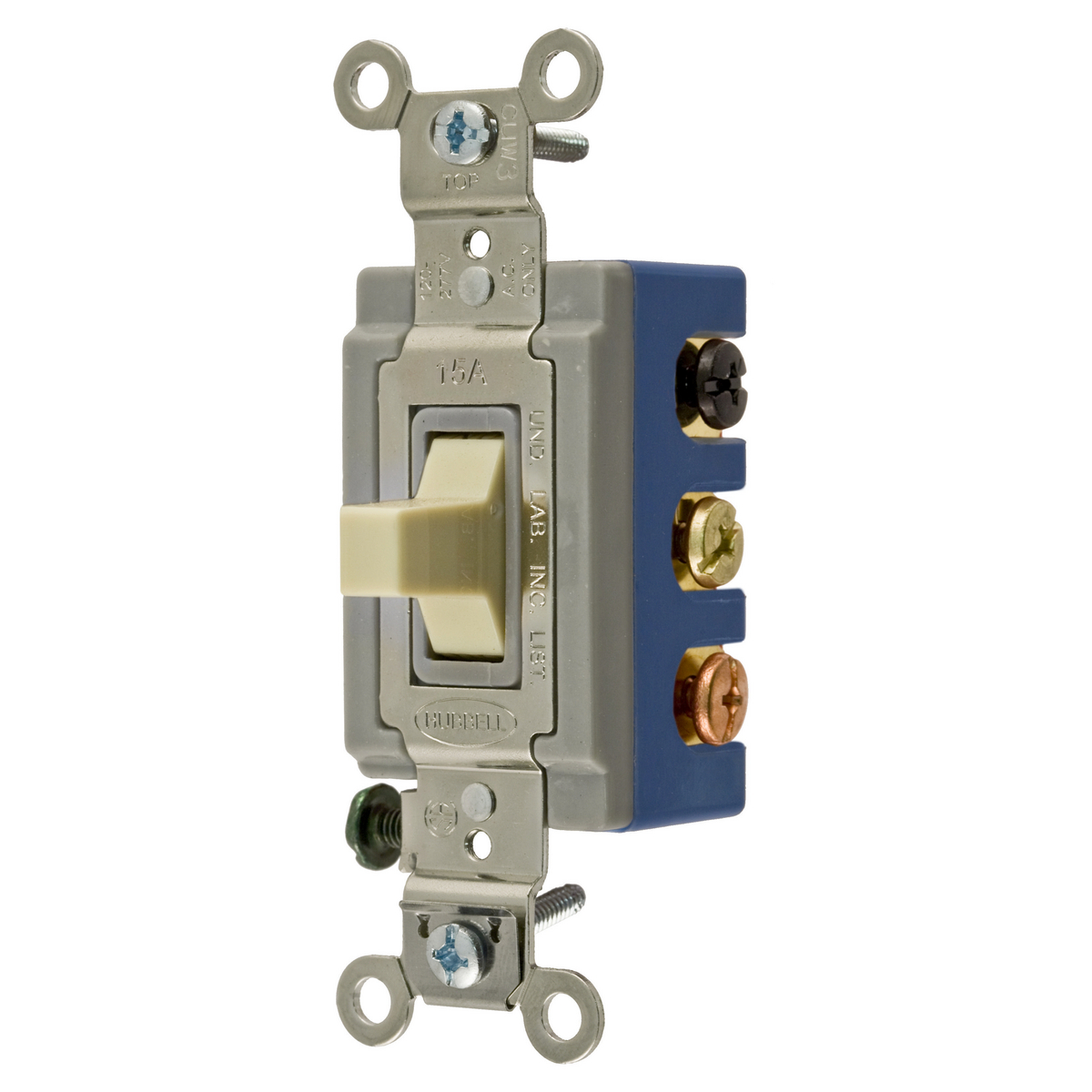Product image for Switch toggle specification grade SPDT 3-position 15A 120-277V ivory