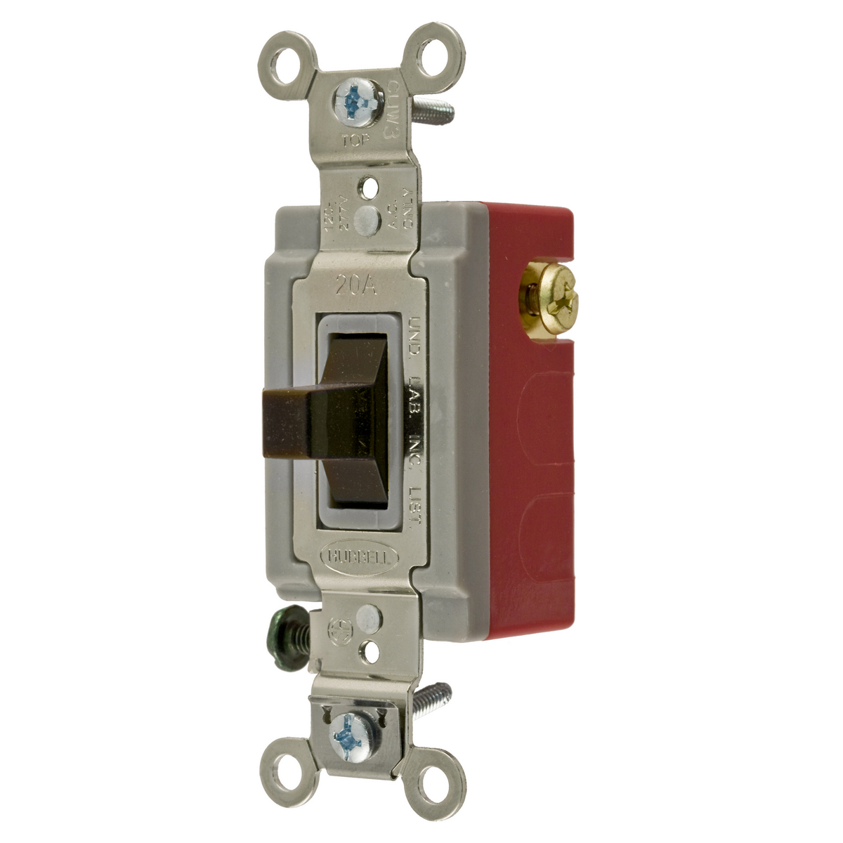 Product image for Switch toggle specification grade SPDT 3-position 20A 120-277V brown