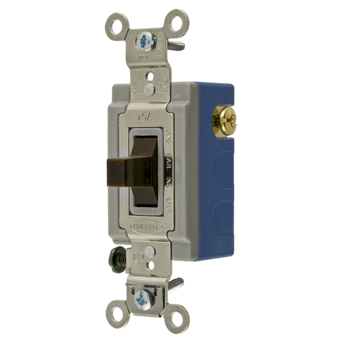Product image for HUB HBL1556 SWITCH 15A MC 120V - 277V AC BROWN NYLON TOGGLE