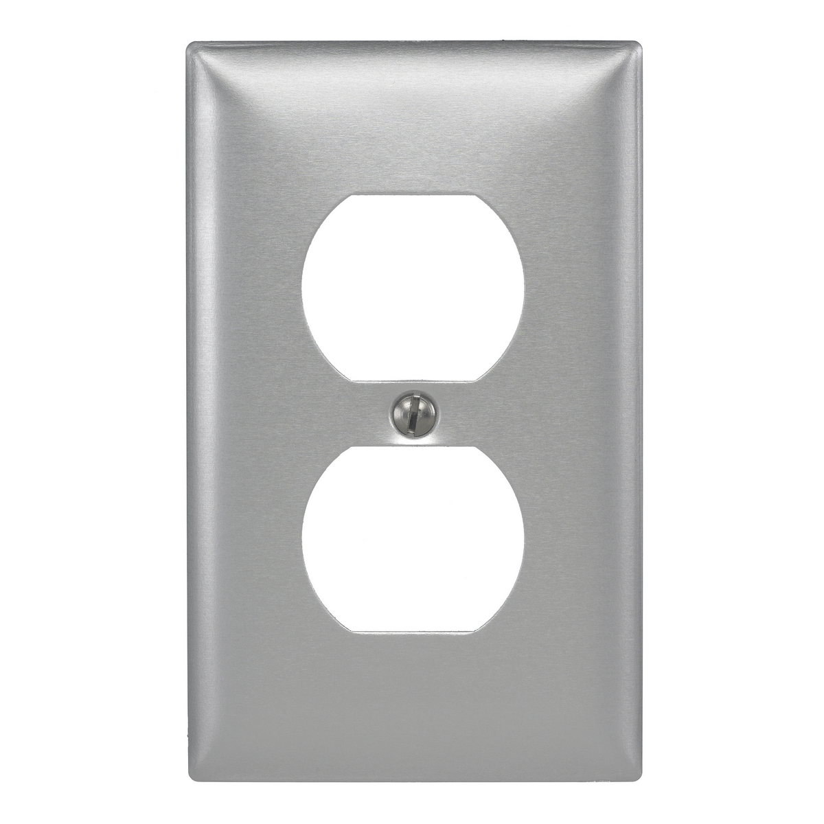 Product image for Wallplate 1-gang 1-duplex aluminium